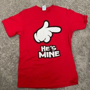 Red He’s mine shirt
